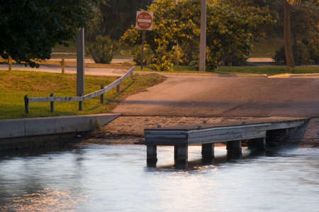 Docks by the riverの写真素材