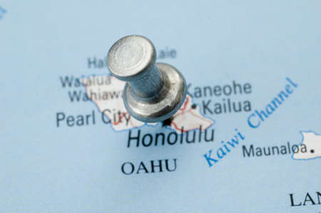 Thumbtack on Hawaii.の写真素材