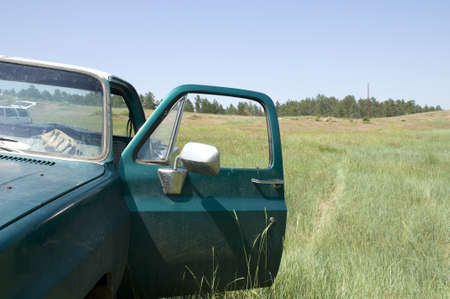 Truck on Wyoming Landscapeの写真素材