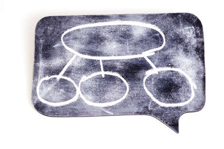 Flow Chart on Chalkboard Bubbleの写真素材