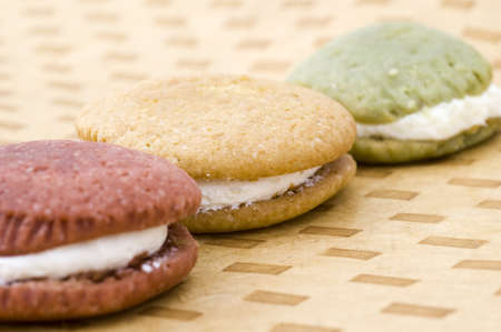 Whoopie Pies on Textrued Paperの写真素材