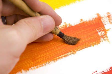 Painting Orangeの写真素材