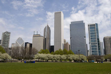 Park in Downtown Chicagoの写真素材