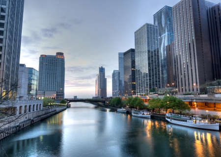 HDR of Chicago in the Morningの写真素材