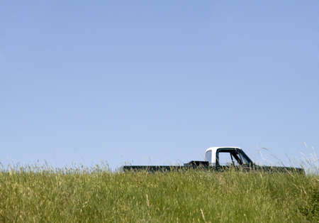 Truck on Wyoming Landscapeの写真素材