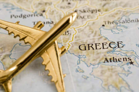 Plane Over Greeceの写真素材