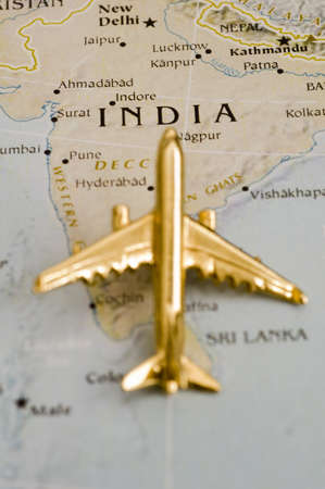 Plane Over India, Map is Copyright Free Off a Goverment Website - Nationalatlas.govの写真素材