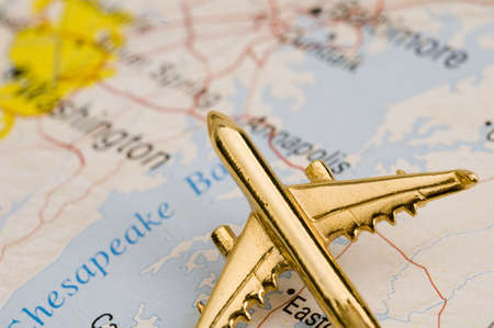 Plane Over DC - Map is Copyright Free Off a Government Website - nationalatlas.govの写真素材