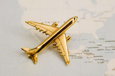 Plane Over North America - Map is Copyright Free Off a Government Website - Nationalatlas.govの写真素材