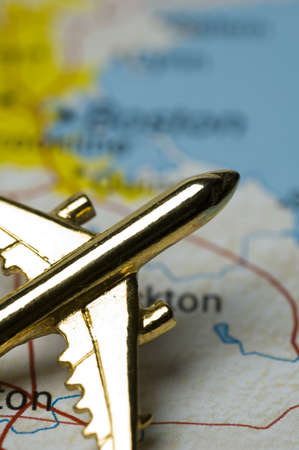 Plane Over ma p of boston, map is copyright free off governemtn webiste - natioanlatlas.govの写真素材