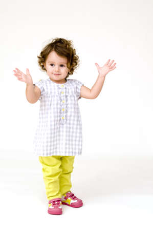 Baby Girl Clappingの写真素材