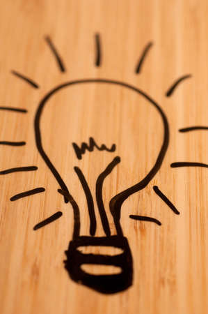 Illustration of Lamp on Dry Erase Boardの写真素材