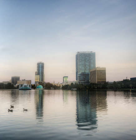 Lake Eola at Sunriseの写真素材