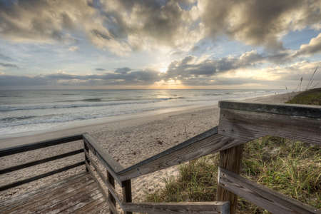 HDR of Sunrise in Canaveral National Seashoreの写真素材