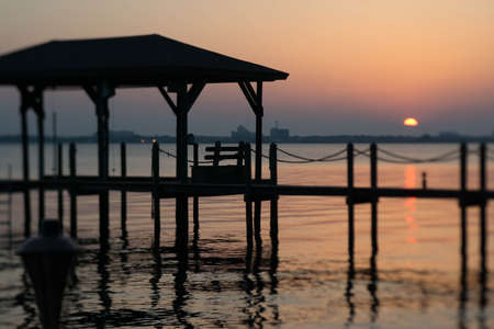 Sunset in Melbourne Beachの写真素材