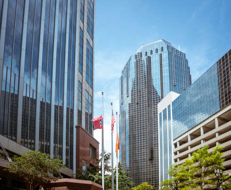 Downtown Nashville Tennessee with Blue Skyのeditorial素材