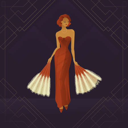 Illustration for Girl circus actress show cabaret illustration - Royalty Free Image