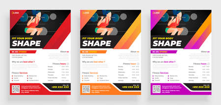 âFitness/Gym Flyer Templateâ âvector design. Layout template in A4 size.のイラスト素材
