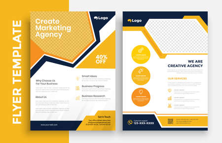 Corporate Business Flyer poster pamphlet brochure cover design layout background, two colors scheme, vector template in A4 size - Vectorのイラスト素材