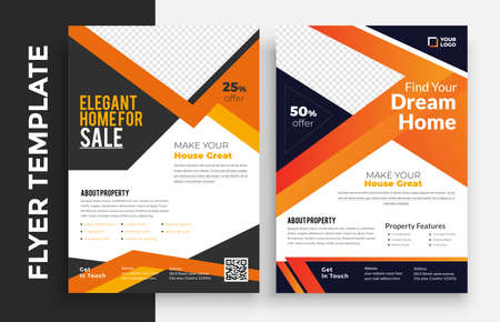 Flyer Design Template. Professional Brochure. Real Estate Poster Vector.のイラスト素材