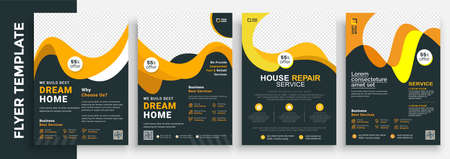 Flyer Design Template. Professional Brochure. Real Estate Poster Vector.のイラスト素材