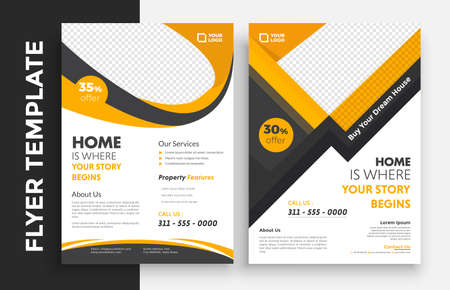 Flyer Design Template. Professional Brochure. Real Estate Poster Vector.