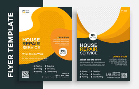 Flyer Design Template. Professional Brochure. Real Estate Poster Vector.のイラスト素材