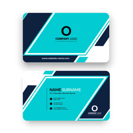 simple horizontal business card template design with vectorのイラスト素材
