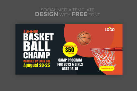 Sports Social Media Banner Template Collection with Unique Styleのイラスト素材