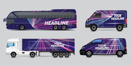 van car decal wrap design vector van car decal wrap design vectorのイラスト素材