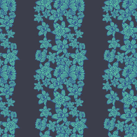 Vector green daffodils seamless pattern background printのイラスト素材