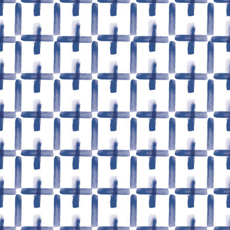 Vector blue stripes, squares seamless pattern modernの写真素材