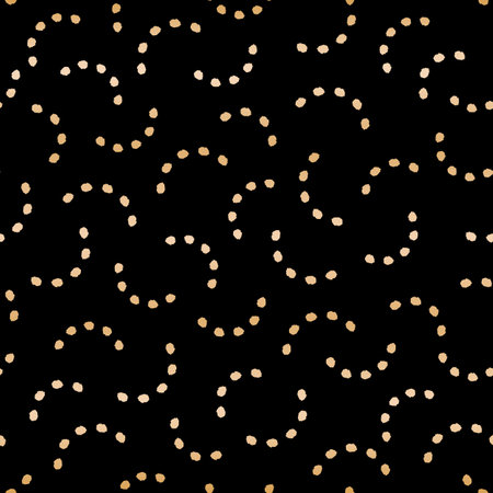 Vector gold dots sequins black seamless pattern