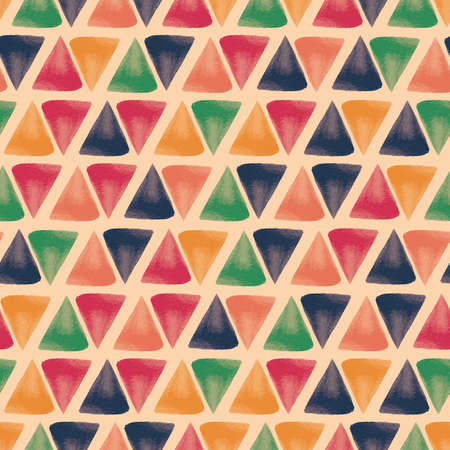 Vector colorful triangles shapes seamless patternのイラスト素材