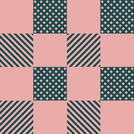 Vector pink green grid checkered seamless pattern