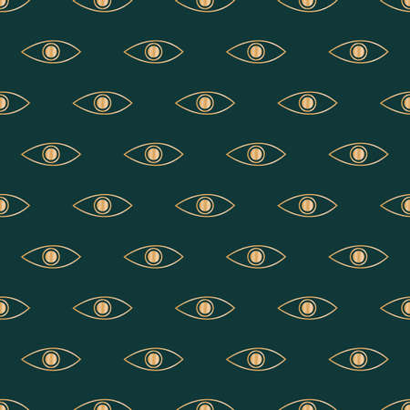 Golden eyes polka dot dark patternのイラスト素材