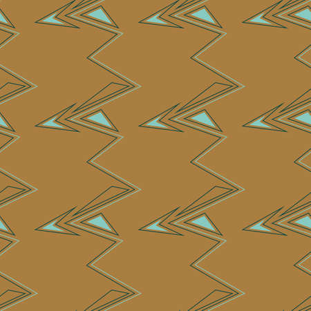 Vector golden teal blue triangles seamless pattern