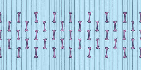 Vector pink bones blue striped seamless patternのイラスト素材