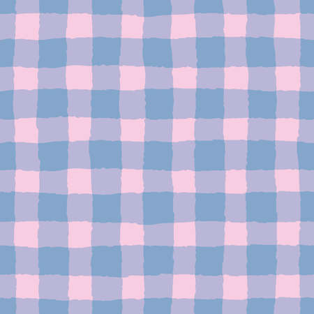 Vector blue checkered pink seamless patternのイラスト素材