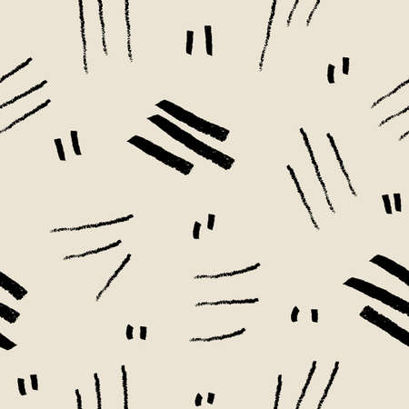 Vector black drawn brush stroke seamless patternのイラスト素材