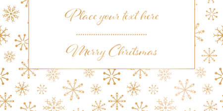 Vector gold white Christmas snowflakes card designのイラスト素材