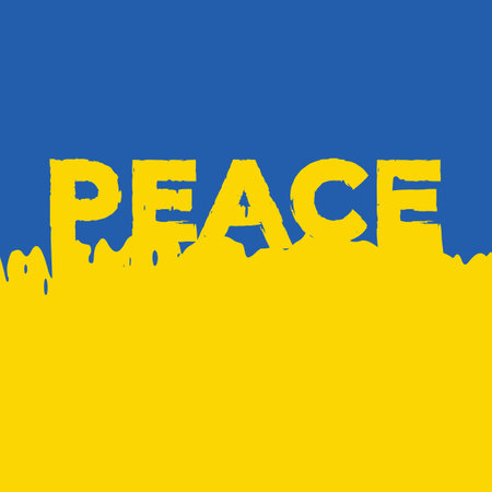 Vector peace typography design. Flag of Ukraine.のイラスト素材