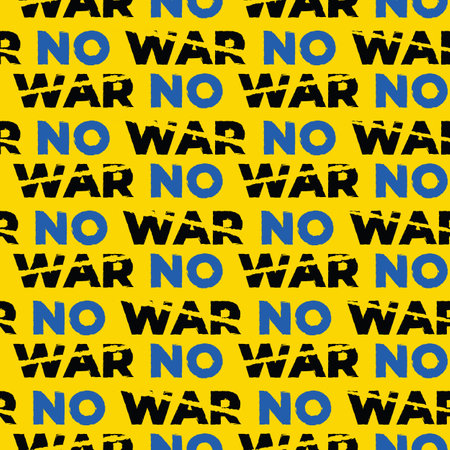 Vector no war text Ukraine colors seamless patternのイラスト素材