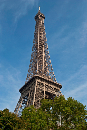 The design of the Eiffel Tower, looking to the sky の写真素材