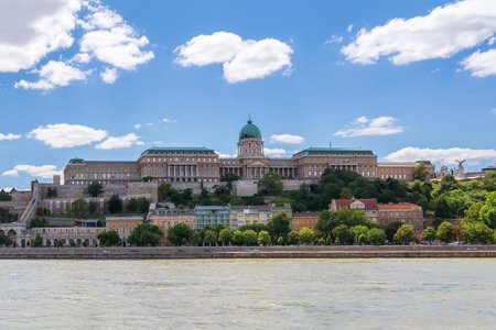 The views of the Royal Palace - Buda castle, located on the banks of the Danube river in Budapest, Hungary.のeditorial素材