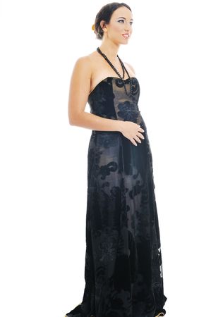 beautiful young woman in elegant fashionalble wedding dressの写真素材