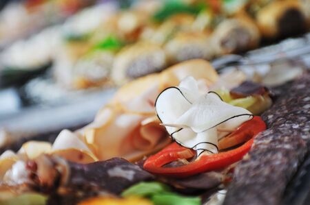 buffet catering food arangement on table