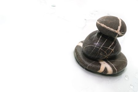 isolated  zen stones on whiteの写真素材