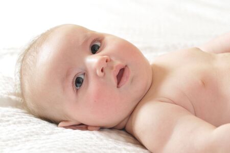 cute little baby at home
