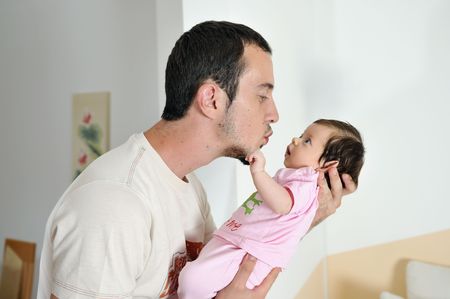 father and daughter at home